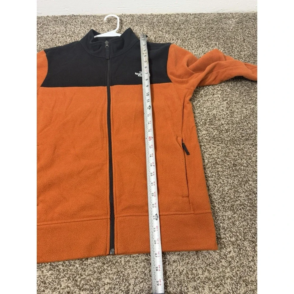 The North Face Glacier Fleece Jacket Full Zip Orange Black Men's Small